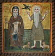 Icon with St. Antony visiting St. Paul of Thebes